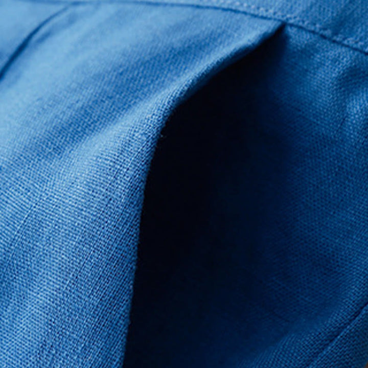 Buddha Stones Sommer-Lässige, schlichte Leinenhose für Damen mit weitem Bein und Reißverschlusstaschen - image 19