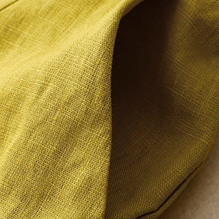 Buddha Stones Sommer-Lässige, schlichte Leinenhose für Damen mit weitem Bein und Reißverschlusstaschen - image 53