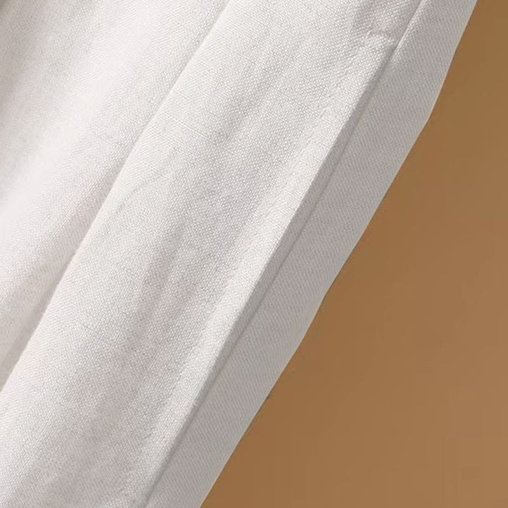 Buddha Stones Sommer Casual Pure Color 7-8 Länge Baumwolle Leinen Damen Weite Beinhose - image 11