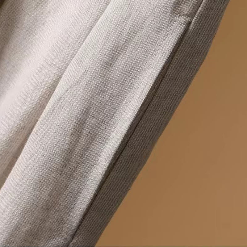 Buddha Stones Sommer Casual Pure Color 7-8 Länge Baumwolle Leinen Damen Weite Beinhose - image 22