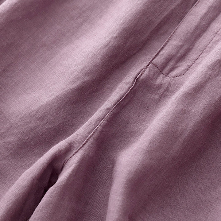 Buddha Stones Sommer Casual Stickerei Blume Plissee Reißverschluss Knopf Baumwolle Leinen Damen Shorts mit Taschen - image 10