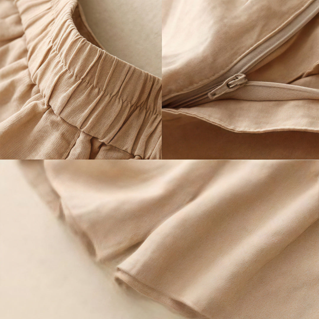 Buddha Stones Sommer-Freizeit-Shorts für Damen aus Polyester mit Stickerei, Blumenmuster, Falten, Reißverschluss und Knöpfen sowie Taschen - image 26