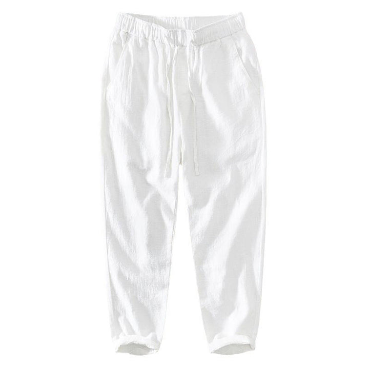 Buddha Stones Sommer Casual Kordelzug Ramie Leinen Herrenhose mit Taschen - image 9