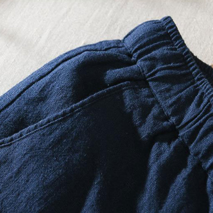 Buddha Stones Sommer Casual Kordelzug Ramie Leinen Herrenhose mit Taschen - image 15