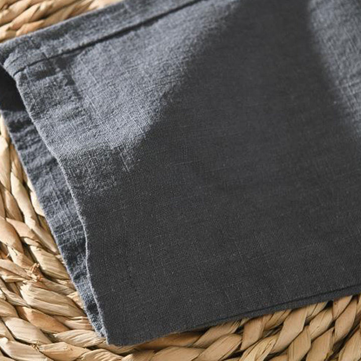 Buddha Stones Sommer Casual Kordelzug Ramie Leinen Herrenhose mit Taschen - image 2