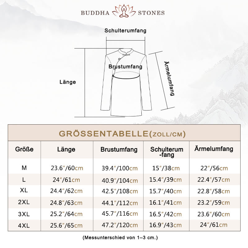 Buddha Stones ​​Schrägkragen Knotenknopf Baumwolle Lose Leinen Kleidung - image 10