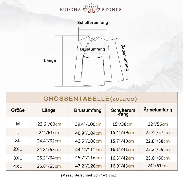 Buddha Stones ​​Schrägkragen Knotenknopf Baumwolle Lose Leinen Kleidung - image 10