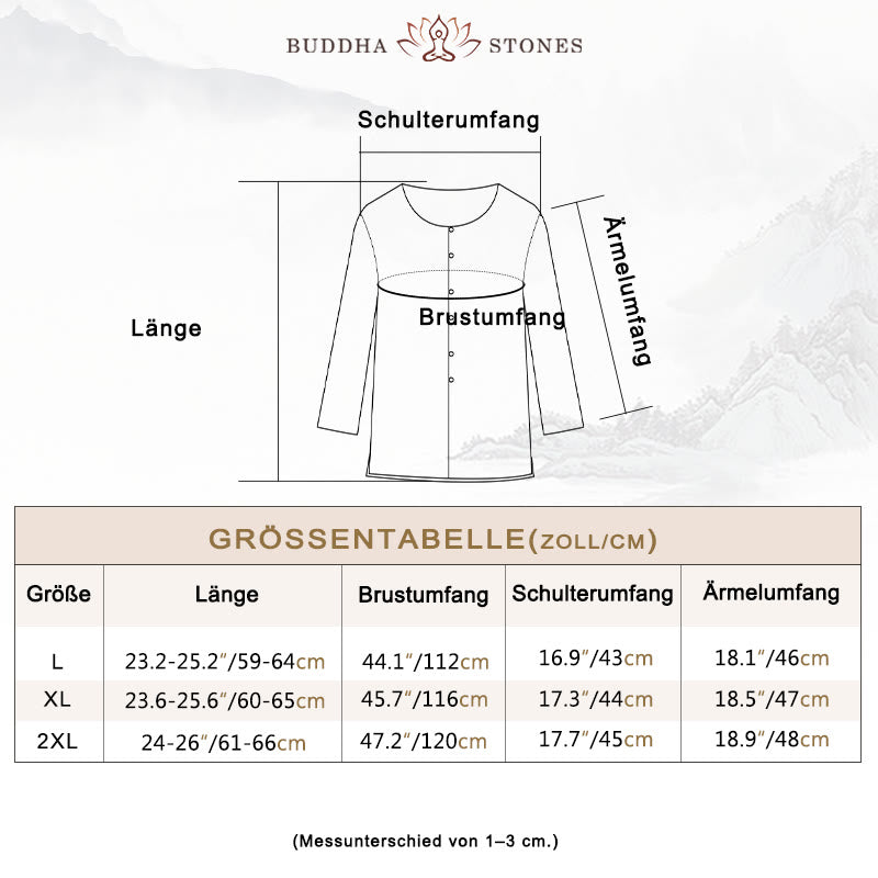 Buddha Stones Rundhals Casual Bluse Stickerei Langarmshirt Baumwolle Leinen Top Damen Shirts - image 5