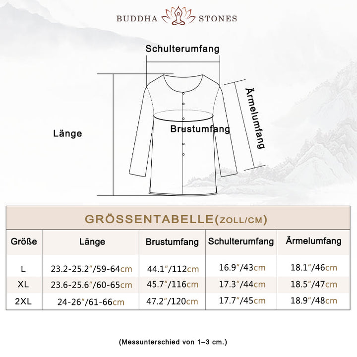 Buddha Stones Rundhals Casual Bluse Stickerei Langarmshirt Baumwolle Leinen Top Damen Shirts - image 5