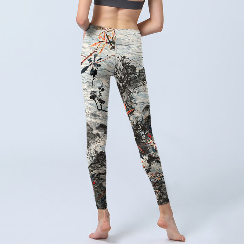Buddha Stones ​​Wellen Felsen Bäume Druck Gym Fitness Leggings frauen Yoga Hosen - image 7