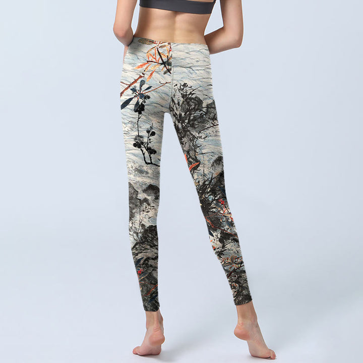 Buddha Stones ​​Wellen Felsen Bäume Druck Gym Fitness Leggings frauen Yoga Hosen - image 7