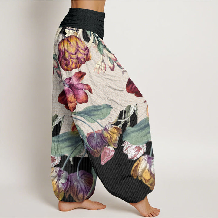 Buddha Stones, Tulpen, grüne Blätter, Design, elastische Taille, Haremshose für Damen - image 3