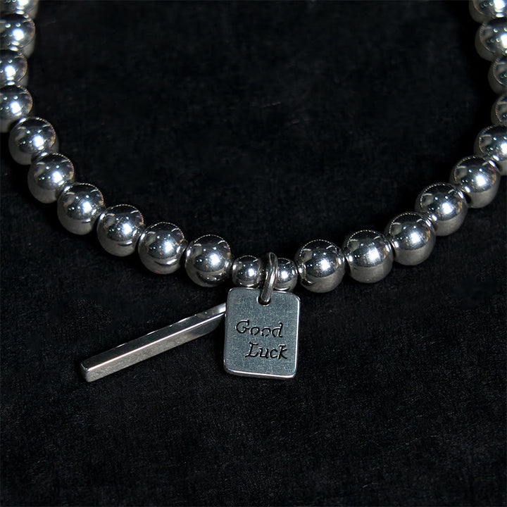 Buddha Stones Titanstahl Glücks-Balance-Armband