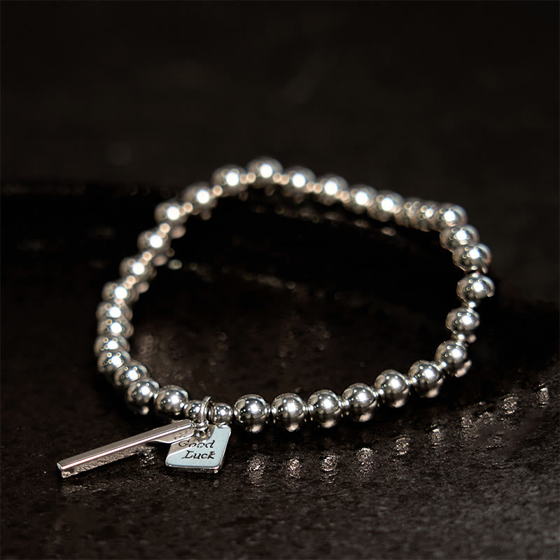 Buddha Stones Titanstahl Glücks-Balance-Armband