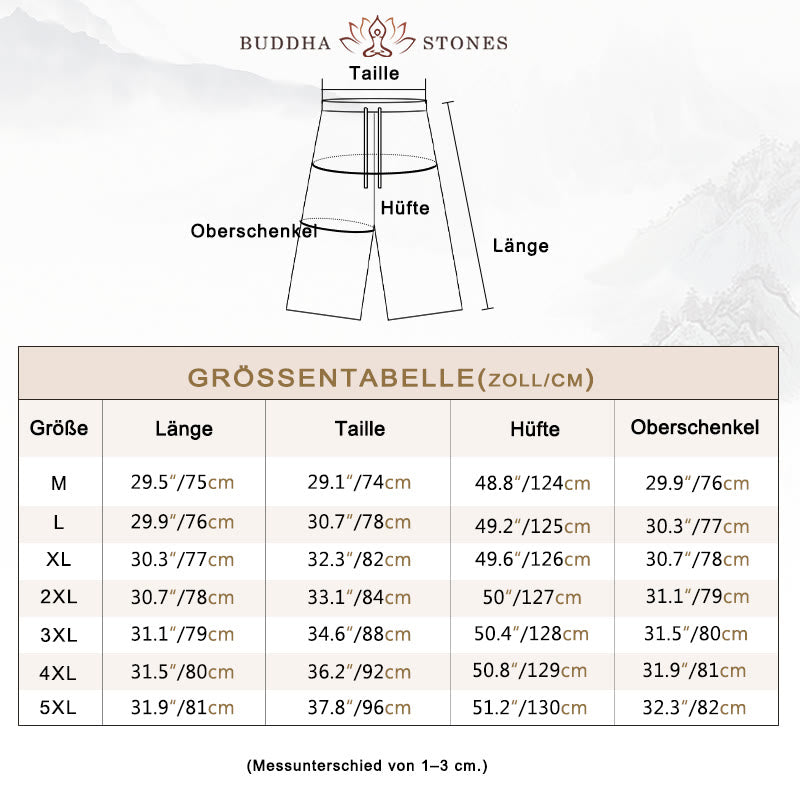 Buddha Stones - Einfarbige mittellange Herrenhose aus Leinen mit weitem Bein und Taschen - image 5