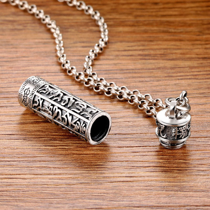 Buddha Stones, tibetischer Om Mani Padme Hum, verkupfertes Silber, Shurangama, Mantra, Vajra-Muster, Friedens-Halskettenanhänger - image 3