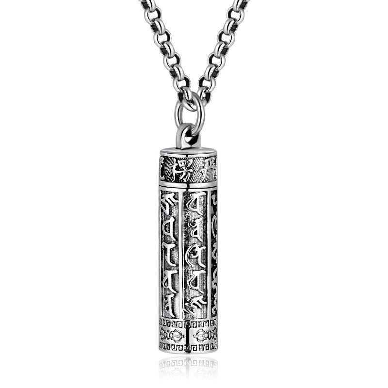 Buddha Stones, tibetischer Om Mani Padme Hum, verkupfertes Silber, Shurangama, Mantra, Vajra-Muster, Friedens-Halskettenanhänger - image 5