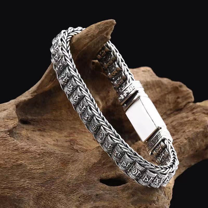 Buddha Stones, tibetische Kupferschnalle, Om Mani Padme Hum, Peace-Metallarmband - image 2