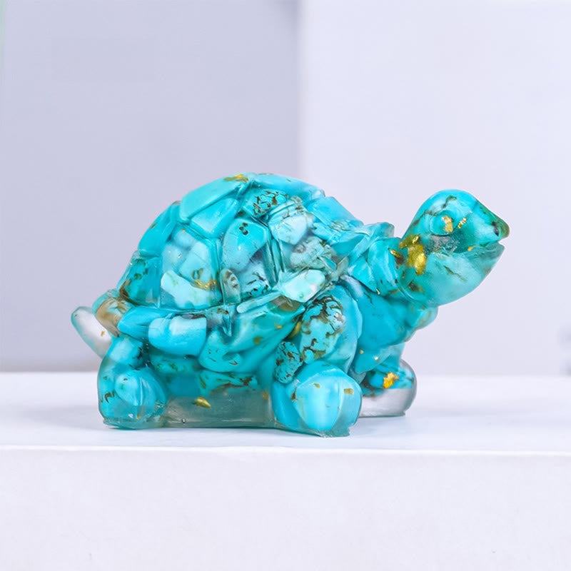 Buddha Stones, natürlicher Kristallkies, Tropfharz, kleine Schildkröte, Dekorationsstatue - Türkis - image 13