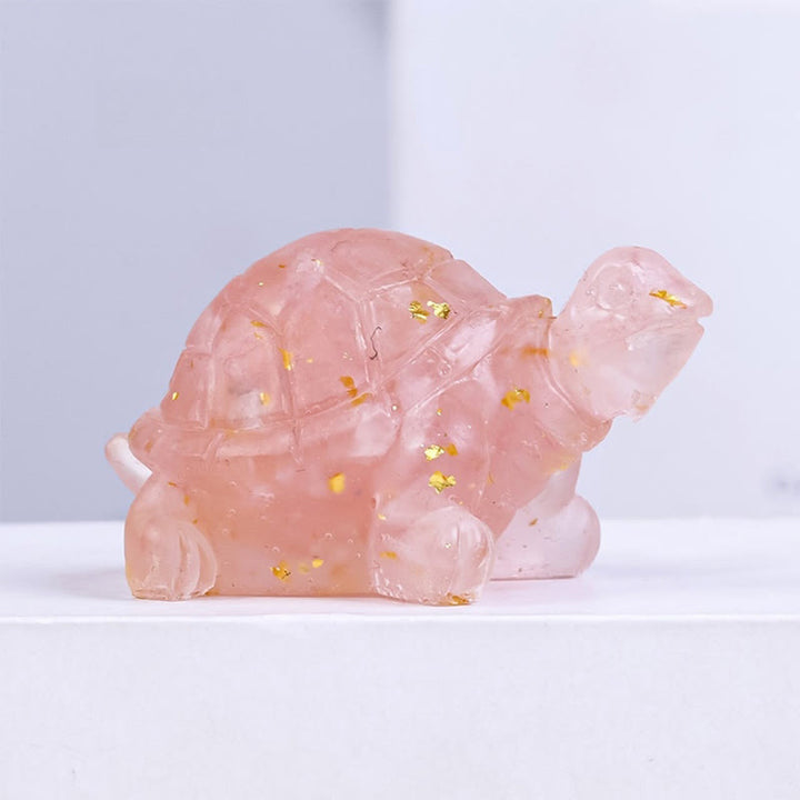 Buddha Stones, natürlicher Kristallkies, Tropfharz, kleine Schildkröte, Dekorationsstatue - Rosa Kristall - image 5