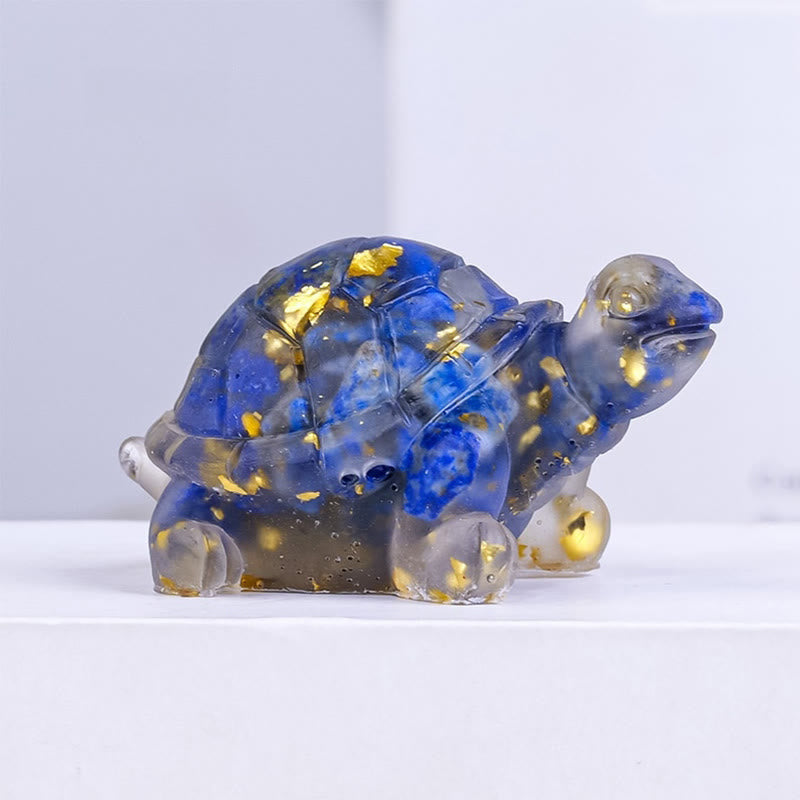 Buddha Stones, natürlicher Kristallkies, Tropfharz, kleine Schildkröte, Dekorationsstatue - Lapislazuli - image 8
