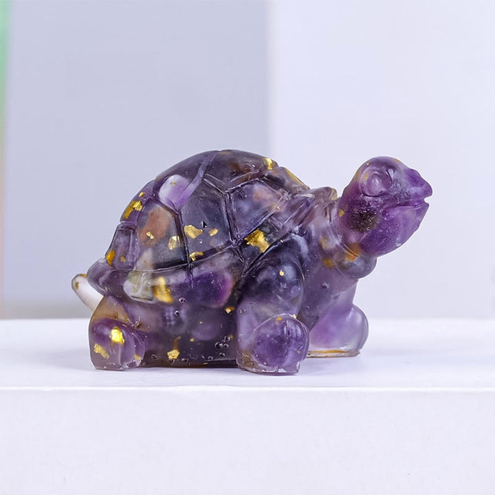 Buddha Stones, natürlicher Kristallkies, Tropfharz, kleine Schildkröte, Dekorationsstatue - Amethyst - image 1