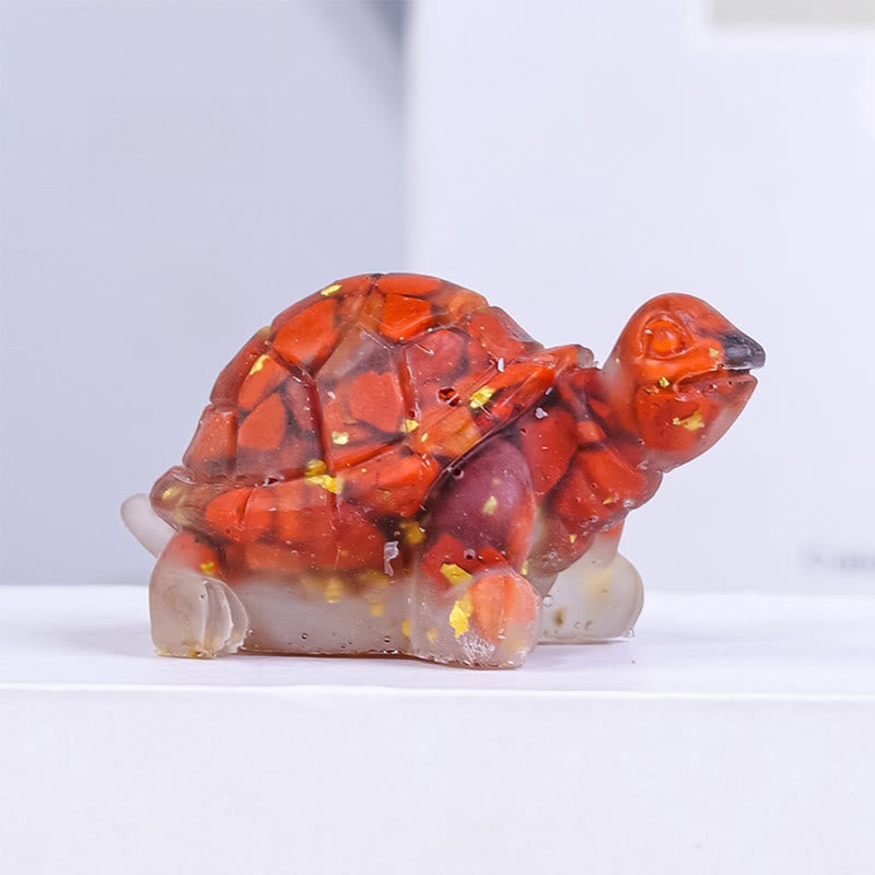 Buddha Stones, natürlicher Kristallkies, Tropfharz, kleine Schildkröte, Dekorationsstatue - Roter Jaspis - image 11