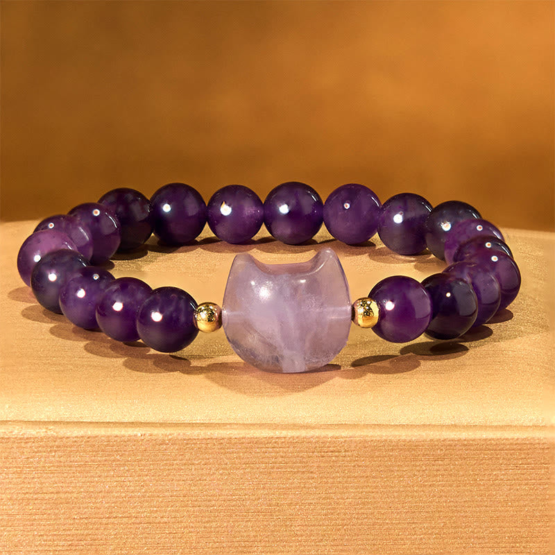 Buddha Stones ​​Amethyst Grüner Aventurin Rosenquarz Fluorit Katzenkopf Balance Glück Armband - image 4