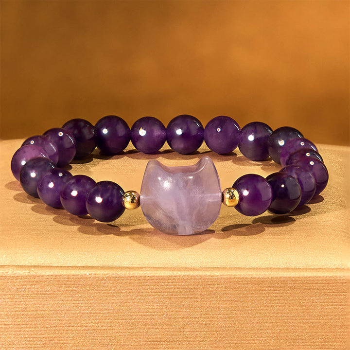 Buddha Stones ​​Amethyst Grüner Aventurin Rosenquarz Fluorit Katzenkopf Balance Glück Armband - image 4