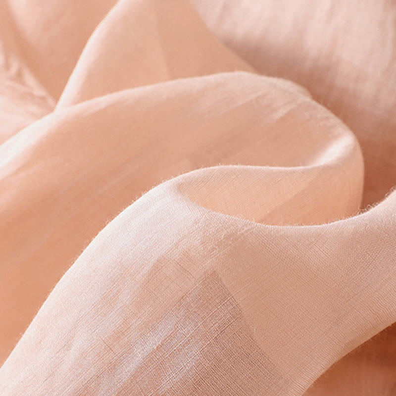 Buddha Stones Damen-T-Shirt mit künstlerischem, schlichtem, floralem Stickdesign, Rundhalsausschnitt, Puffärmeln, halblang, Baumwolle und Leinen - image 11