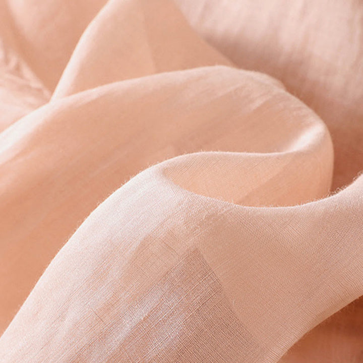 Buddha Stones Damen-T-Shirt mit künstlerischem, schlichtem, floralem Stickdesign, Rundhalsausschnitt, Puffärmeln, halblang, Baumwolle und Leinen - image 11