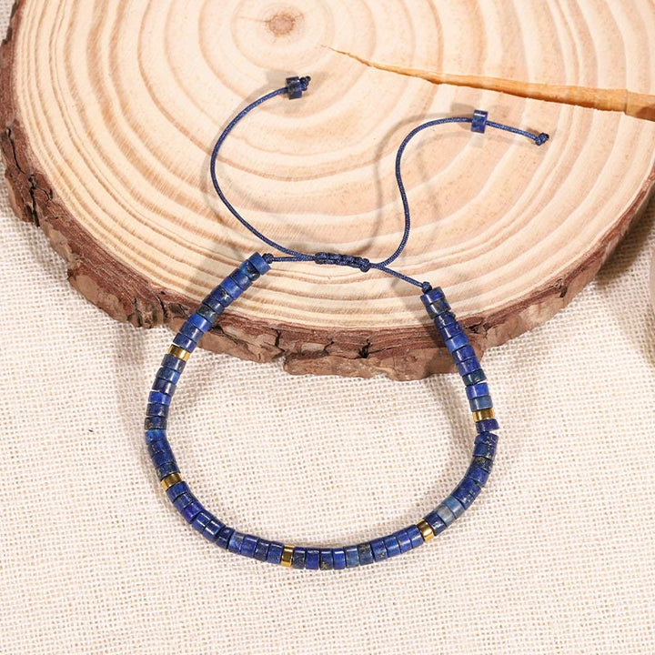 Buddha Stones Natürliches Lazurit-Abstandshalter-Armband mit positiver Balance