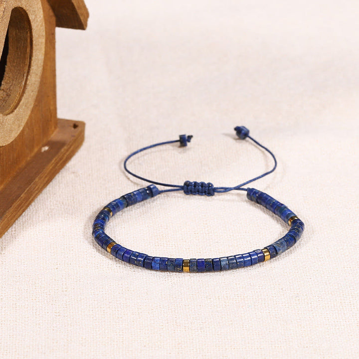 Buddha Stones Natürliches Lazurit-Abstandshalter-Armband mit positiver Balance