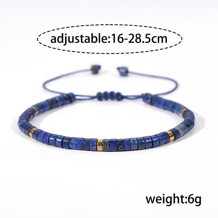 Buddha Stones Natürliches Lazurit-Abstandshalter-Armband mit positiver Balance