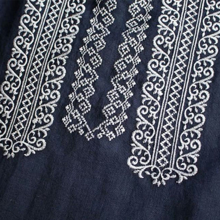 Damen-Shirt mit Buddha Stones , ethnischer Stickerei, böhmischem Muster, langärmelig, Rundhalsausschnitt - image 11