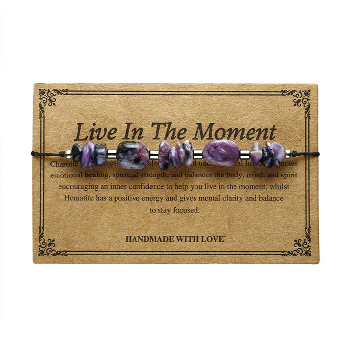 Buddha Stones Live In The Moment Charoit Hämatit Kraftvolles Armband - image 10