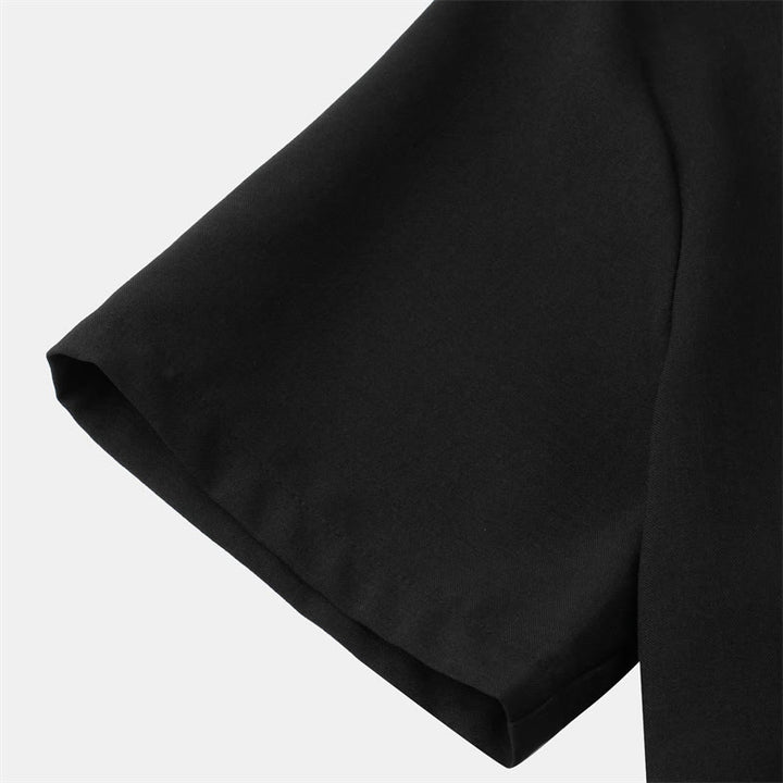 Buddha Stones Sommer Herren Button Plain Kurzarm Baumwollhemd mit Tasche - image 10