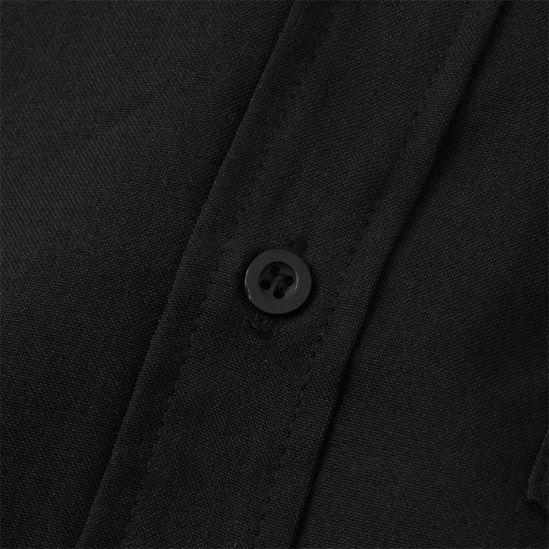 Buddha Stones Sommer Herren Button Plain Kurzarm Baumwollhemd mit Tasche - image 11