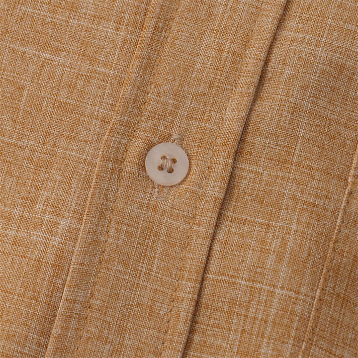 Buddha Stones Sommer Herren Button Plain Kurzarm Baumwollhemd mit Tasche - image 25