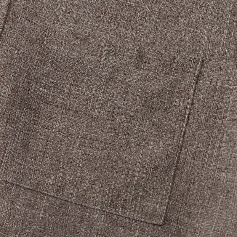 Buddha Stones Sommer Herren Button Plain Kurzarm Baumwollhemd mit Tasche - image 40