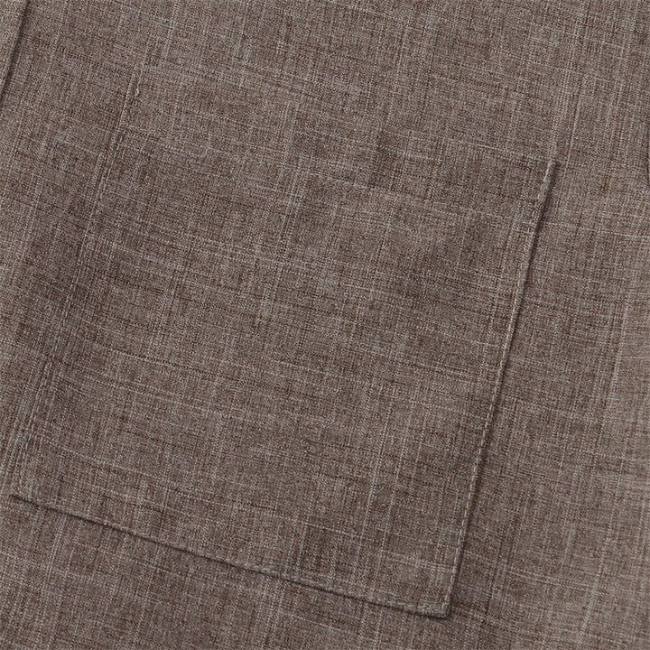 Buddha Stones Sommer Herren Button Plain Kurzarm Baumwollhemd mit Tasche - image 40