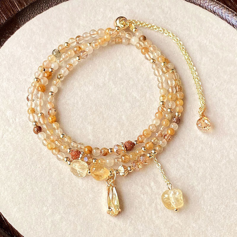 Buddha Stones Natürliche Citrinperlen Pleasure Mehrschichtiges Armband - Citrin (Handgelenkumfang: 15-21 cm) - image 0