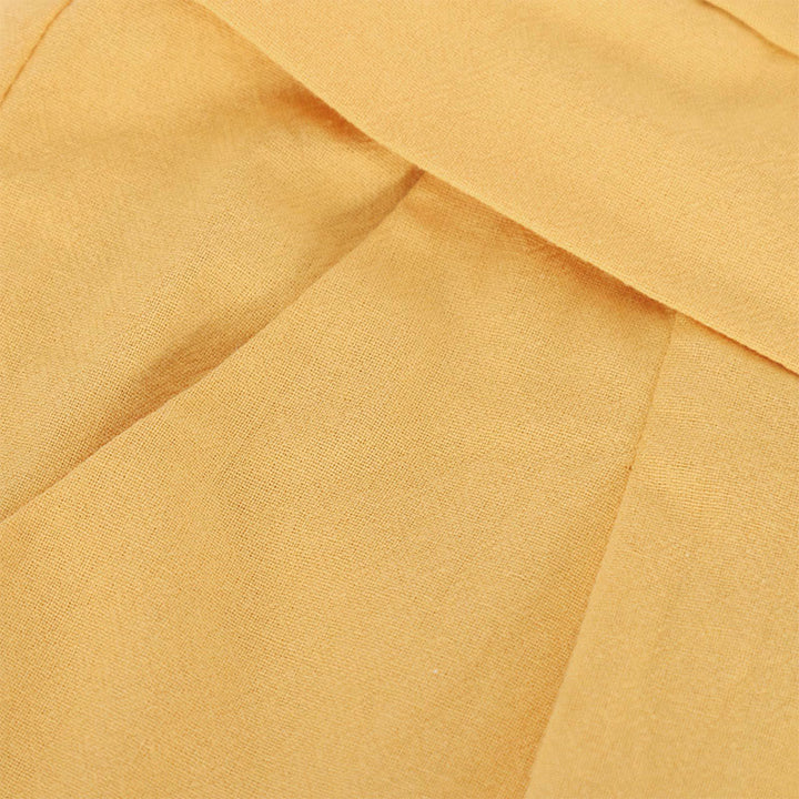 Buddha Stones Retro-Hose aus Baumwolle mit hoher Taille und weitem Bein für Damen mit Taschen - image 3