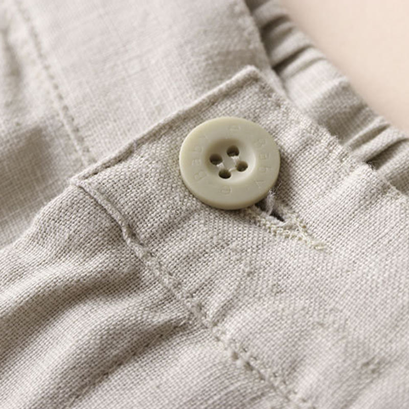 Buddha Stones Commute Damen-Hose mit weitem Bein und Taschen, einfarbig, Länge 7-8, Baumwoll-Leinen-Mischgewebe - image 1