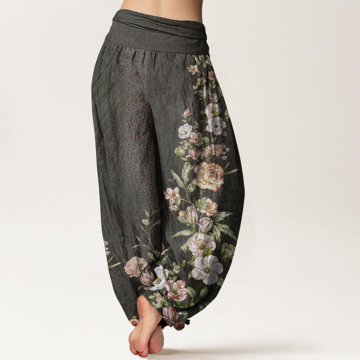 Haremshose mit Buddha Stones, ethnischem Blumenmuster, ethnischem Totem-Muster, elastischer Bund für Damen - image 9