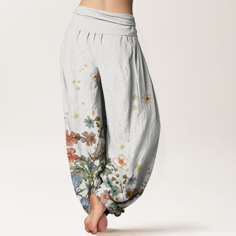 Buddha Stones Verschiedene Blumen Muster Damen Haremshose mit elastischer Taille - image 9