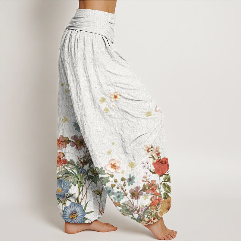 Buddha Stones Verschiedene Blumen Muster Damen Haremshose mit elastischer Taille - image 10