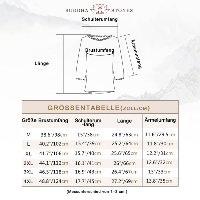 Buddha Stones Damen T-Shirt mit Blumenstickerei-Design, Rundhalsausschnitt - image 5