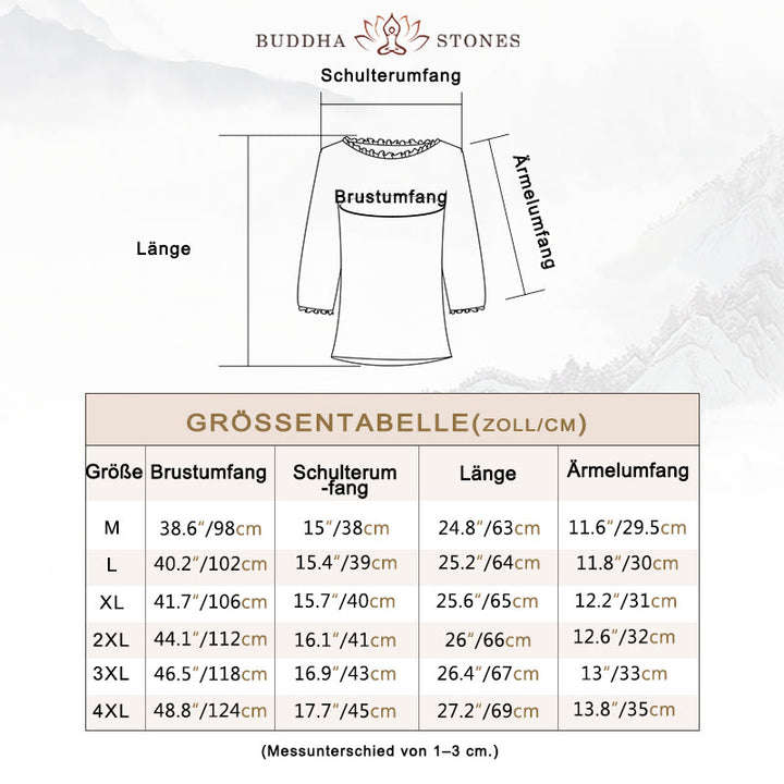 Buddha Stones Damen T-Shirt mit Blumenstickerei-Design, Rundhalsausschnitt - image 5