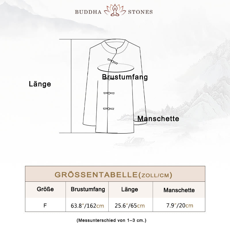 Buddha Stones Frosch-Knopf Langarmshirt Zen Tai Chi Meditation Top Hanfu Kleidung Jacke - image 5